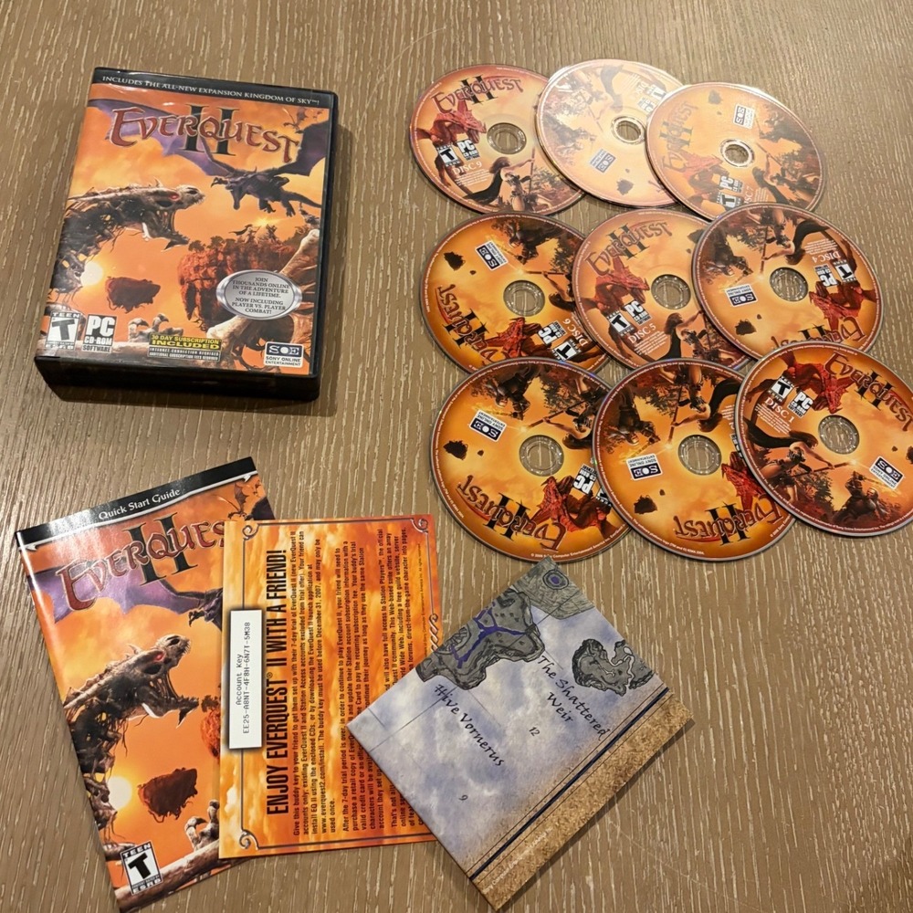 EverQuest II Kingdom of Sky PC 2006 Expansion Pack with Map and Discs